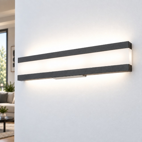 Applique moderna antracite per ingresso da parete led 34w cct 3000k 4000k