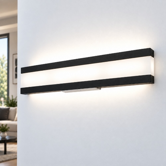 Applique moderna per ufficio nero da parete led 34w cct 3000k 4000k