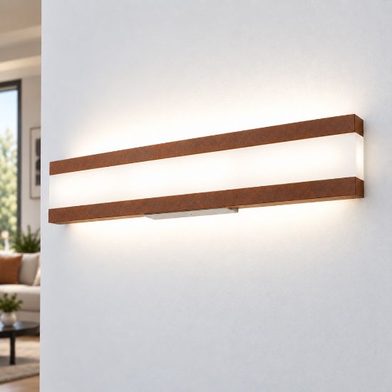 Applique led 34w cct 3000k 4000k 63cm moderna da parete per ufficio ruggine