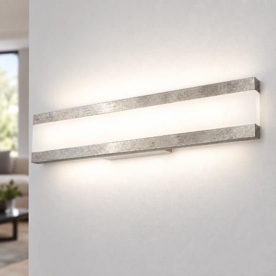 Applique moderna da parete per ufficio foglia argento led 34w cct 3000k 4000k