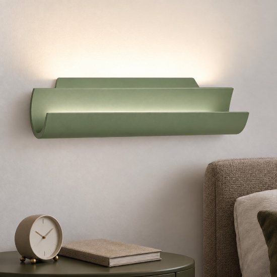 Applique per comodino camera da letto led 12w cct 3000k 4000k moderna verde salvia