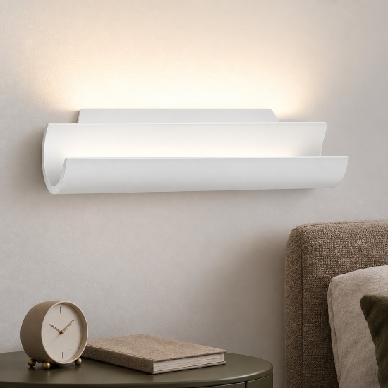 Applique per comodino camera da letto led 12w cct 3000k 4000k moderna bianca