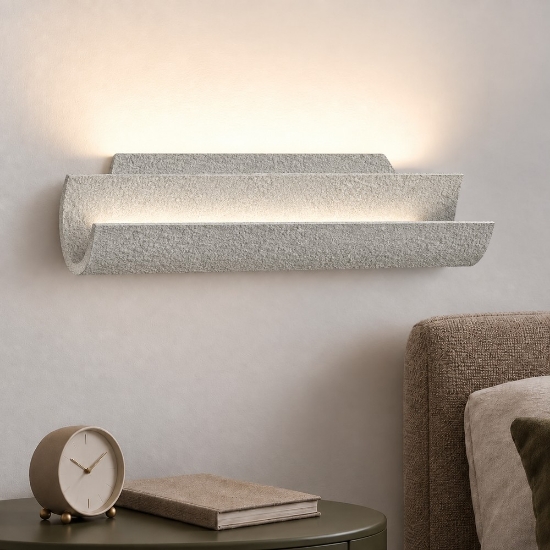 Applique effetto muro per comodino camera da letto moderna led 12w cct 3000k 4000k 20cm