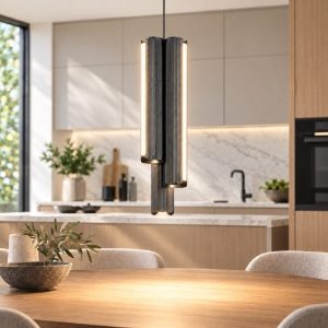 Dorica ideal lux lampadario da cucina moderna nero led 3000k