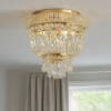 Dubai pl3 ideal lux plafoniera ottone contemporanea cristalli