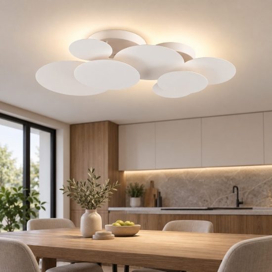 Ideal lux cloud pl d74 grande plafoniera moderna design led 46w 3000k