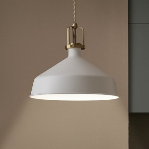Ideal lux eris-s2 lampadario da cucina cupola bianca dettagli oro