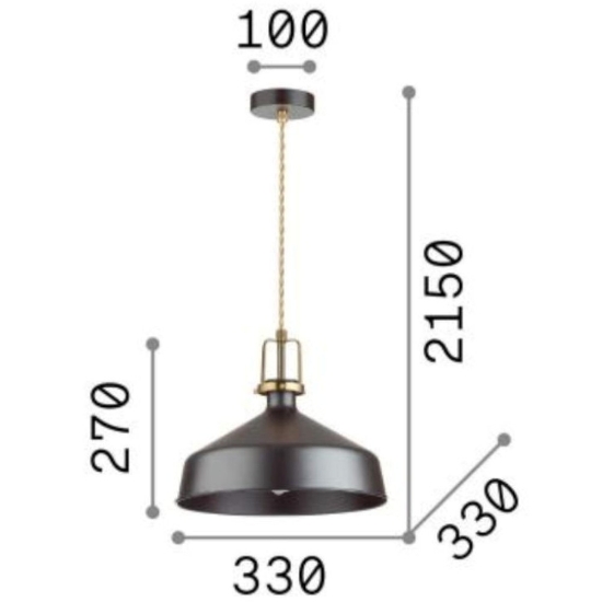 Ideal lux eris-s2 lampadario da cucina cupola bianca dettagli oro