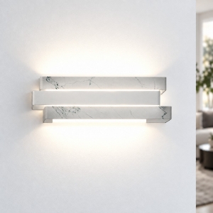Applique da parete led 12w cct 3000k 4000k 27cm moderna per ingresso marmo bianco