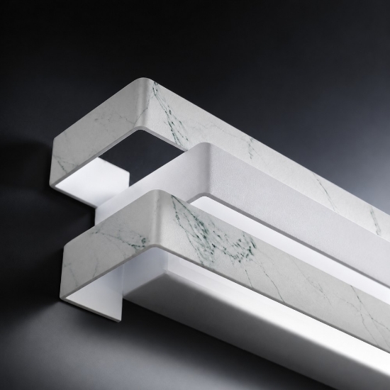 Applique da parete led 12w cct 3000k 4000k 27cm moderna per ingresso marmo bianco