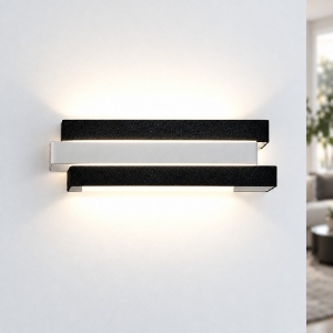 Applique moderna per ufficio nera da parete led 12w cct 3000k 4000k