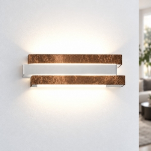 Applique led 12w cct 3000k 4000k da parete moderna per soggiorno foglia rame