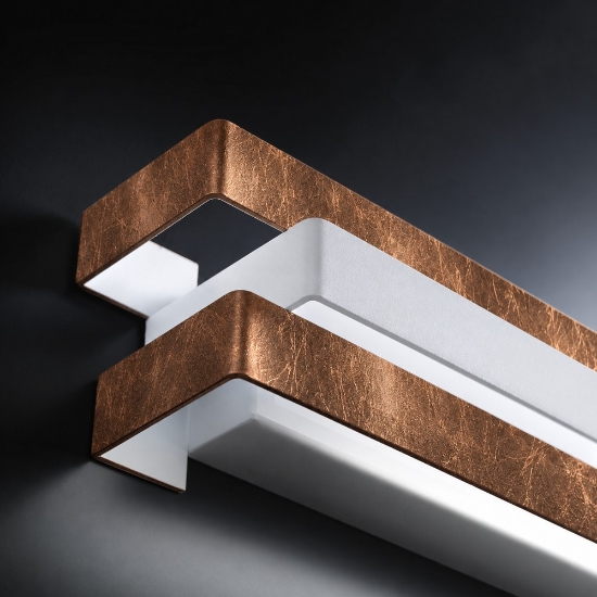 Applique led 12w cct 3000k 4000k da parete moderna per soggiorno foglia rame
