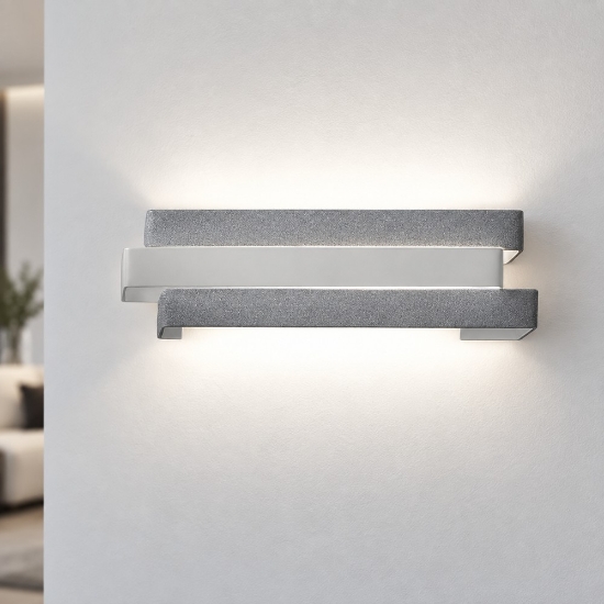 Applique da parete led 12w cct 3000k 4000k grigio perla per soggiorno