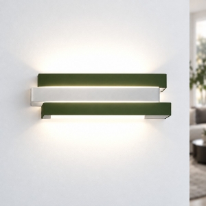 Applique led 12w cct 3000k 4000k da parete moderna verde oliva per ufficio