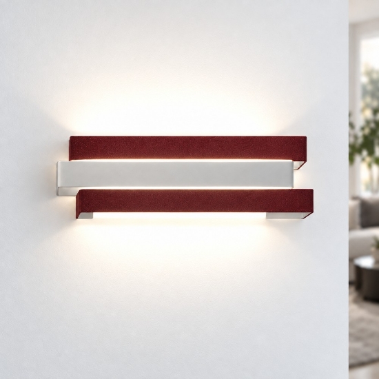 Applique led 12w cct 3000k 4000k da parete moderna bordeaux per ufficio