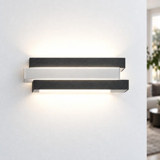 Applique moderna antracite per ufficio da parete led 12w cct 3000k 4000k