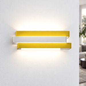 Applique led 12w cct 3000k 4000k da parete giallo girasole per ingresso
