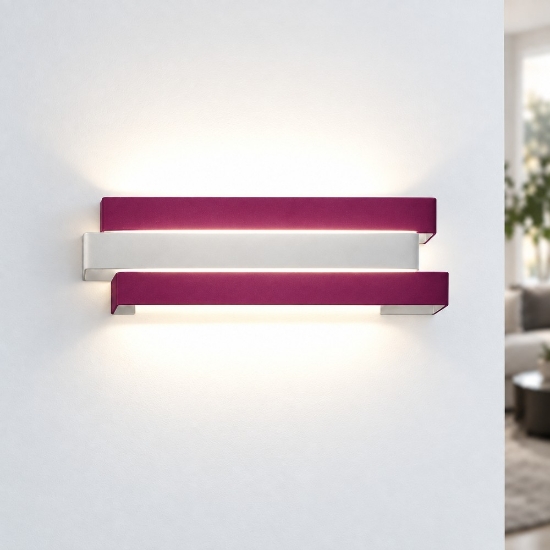 Applique led 12w cct 3000k 4000k moderno da parete per ufficio magenta