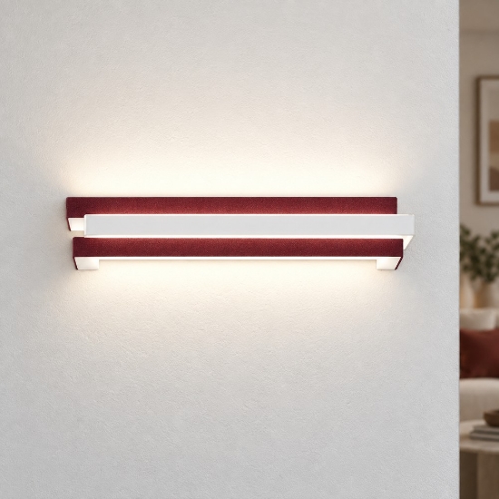 Applique led 18w cct 3000k 4000k da parete moderna bordeaux