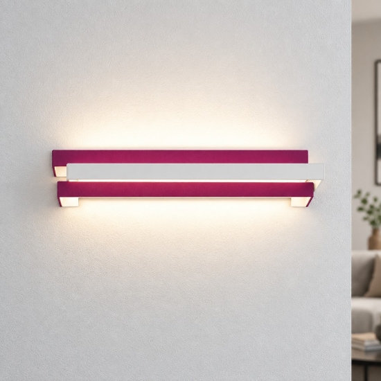 Applique led 18w cct 3000k 4000k moderna da parete magenta