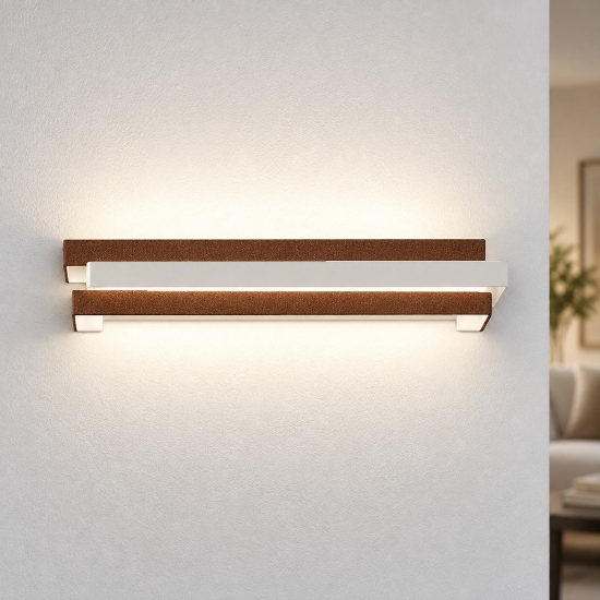 Applique led 18w cct 3000k 4000k moderna da parete rame opaco