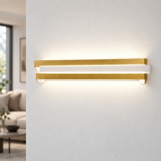Applique moderna oro opaco da parete led 18w cct 3000k 4000k