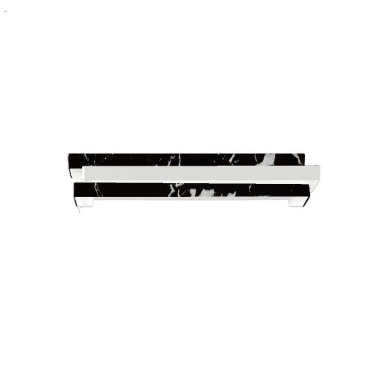 Applique moderna marmo nero da parete led 18w cct 3000k 4000k 44cm