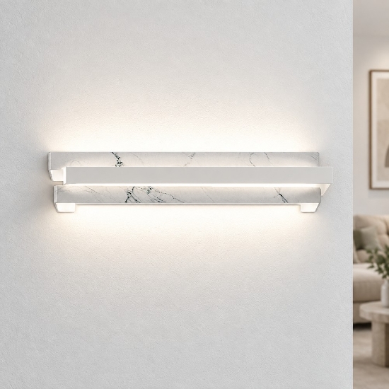 Applique da parete led 18w cct 3000k 4000k moderna per ingresso marmo bianco