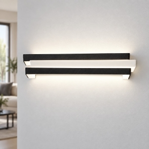 Applique moderna per ufficio nera da parete led 18w cct 3000k 4000k