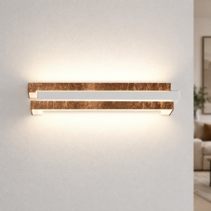 Applique led 18w cct 3000k 4000k moderna per soggiorno foglia rame