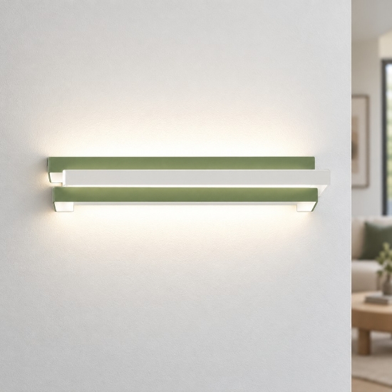 Applique da parete verde salvia per soggiorno led 18w cct 3000k 4000k