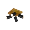 Plafoniera moderna legno 4 luci orientabili gu10