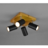 Plafoniera moderna legno 4 luci orientabili gu10