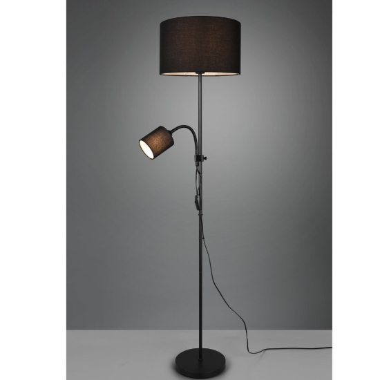 Lampada da terra moderna per ufficio luce orientabile nera