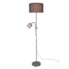 Piantana da salotto con luce da lettura nichel 160cm