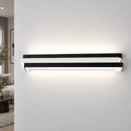 Applique moderna nera da parete led 24w cct 3000k 4000k