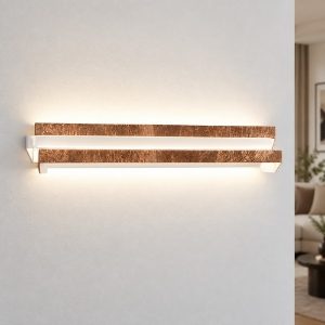 Applique led 24w cct 3000k 4000k moderna foglia rame
