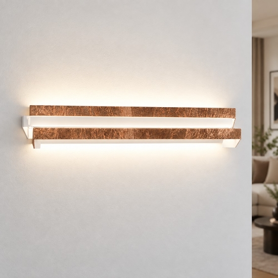 Applique led 24w cct 3000k 4000k moderna foglia rame