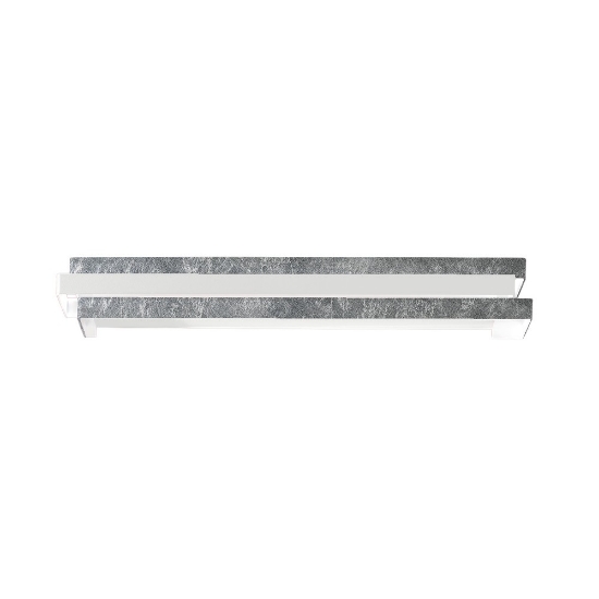 Applique moderna da parete foglia argento led 24w cct 3000k 4000k