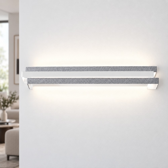 Applique da parete led 24w cct 3000k 4000k moderna grigio perla