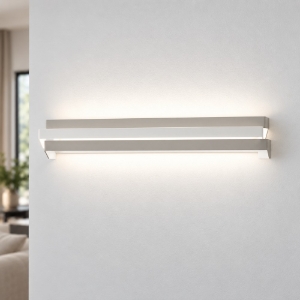 Applique led 24w cct 3000k 4000k moderna da parete tortora 60cm