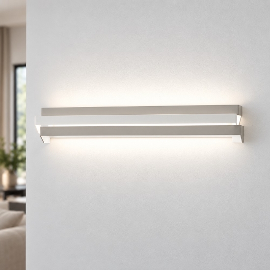 Applique led 24w cct 3000k 4000k moderna da parete tortora 60cm