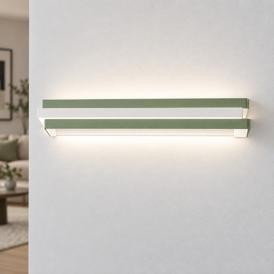 Applique led 24w cct 3000k 4000k moderna verde salvia