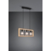 Lampadario per tavolo da pranzo 3 luci industrial nero legno