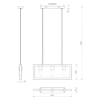 Lampadario per tavolo da pranzo 3 luci industrial nero legno