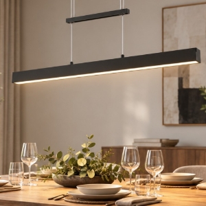 Lampadario moderno per tavolo da pranzo led 3000k nero opaco