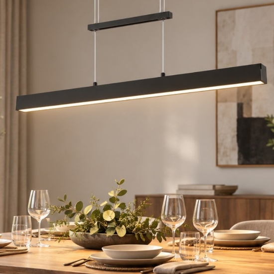 Lampadario moderno per tavolo da pranzo led 3000k nero opaco
