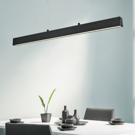 Lampadario moderno per tavolo da pranzo led 3000k nero opaco