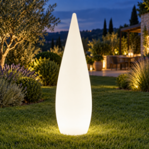 Lampada da terra per esterno led 4,5w 3000k ip44 ricaricabile con telecomando bianca